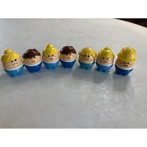 Vintage Fisher Price Weebles Figures Lot 7 People Construction Worker Roly Poly